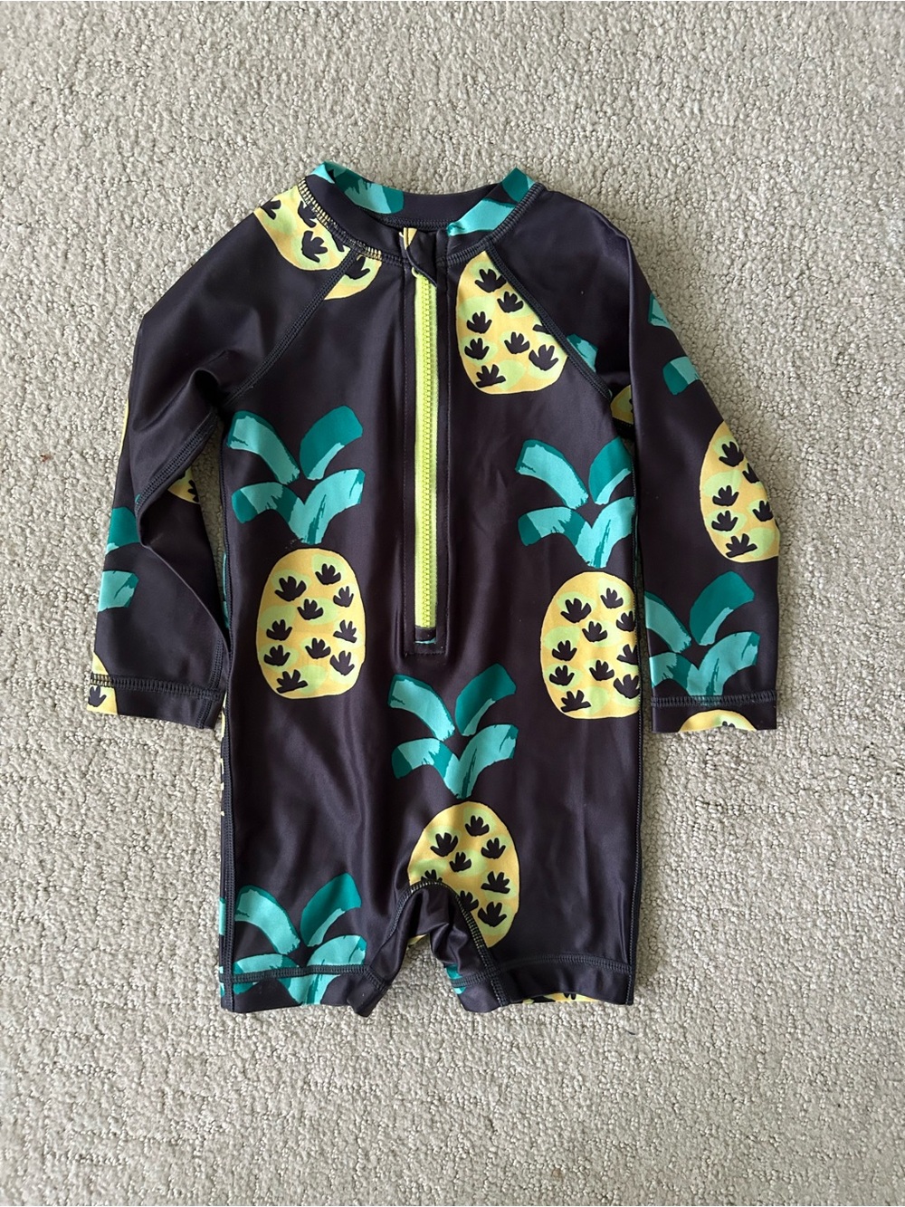 Tea Collection pineapple print rashguard swimsuit 9-12 months